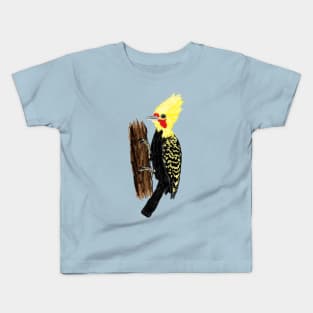 Artwork of a Blonde-Crested Woodpecker I Kids T-Shirt